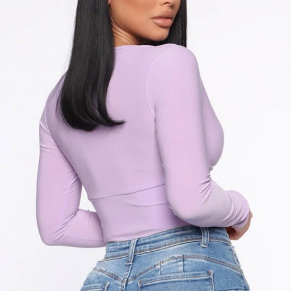 Fashion Nova Long sleeve crop top - Picture 3 of 4